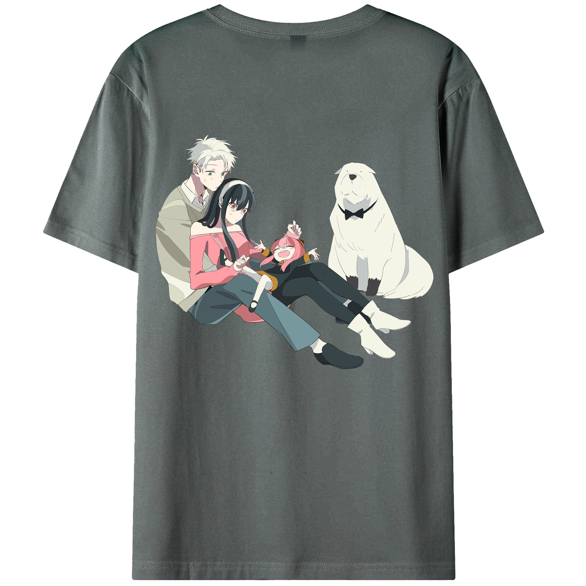 （画像用） SPY×FAMILY间谍家家酒 綿100％ メンズ半袖Tシャツ（バックプリント） 通気性